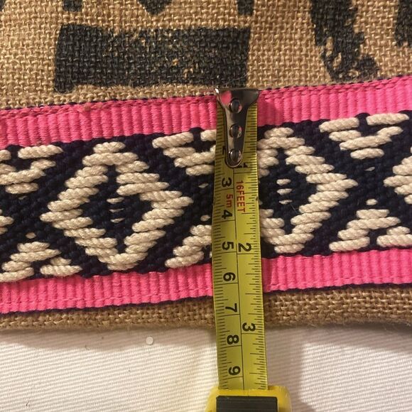 Collaboration TORY BURCH Burlap HOLT RENFREW FEED BAG Shoulder Cross Body Pink - Picture 14 of 16